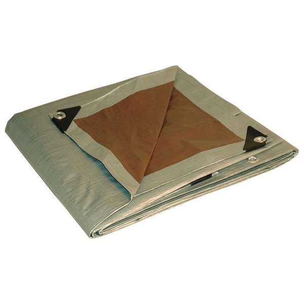 Dry Top Dry Top 10 ft. W X 10 ft. L Heavy Duty Polyethylene Tarp Brown/Silver - 21010