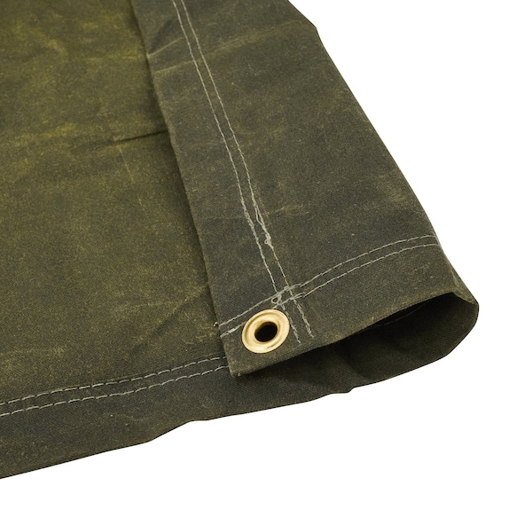 Tarps Now Tarp, 20 ft x 30 ft, 20 Mil, Olive Drab, Cotton Canvas - CS-CWD12-2030