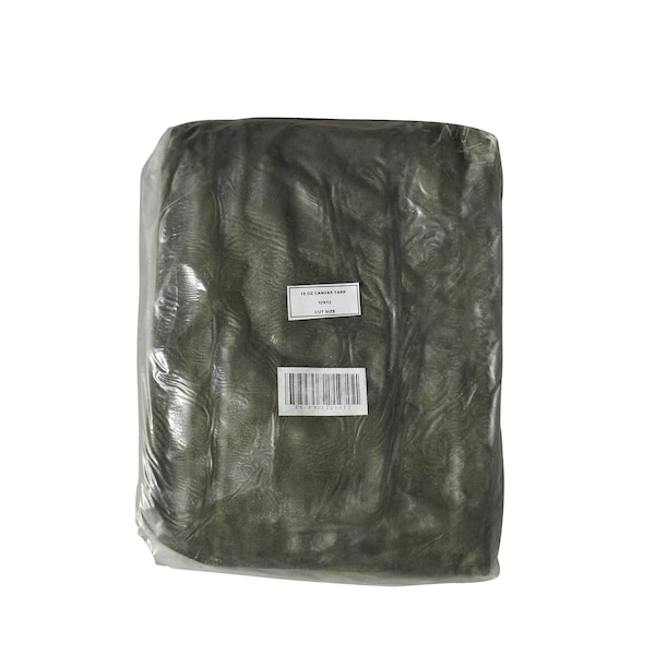 Tarps Now Tarp, 20 ft x 30 ft, 20 Mil, Olive Drab, Cotton Canvas - CS-CWD12-2030