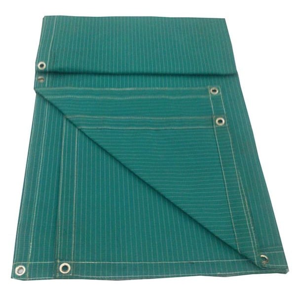 Zoro Select Standard Duty Tarp, 19 ft 6 in x 19 ft 6 in, 30 Mil, Jade Green, Polyester Coated Cotton Canvas - 10P566