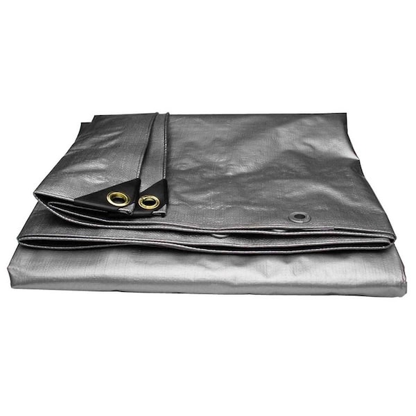Harpster Heavy Duty Tarp, 16.8 ft x 12.1 ft, 5, Silver, 1,000-Denier Polyester - 655329215200