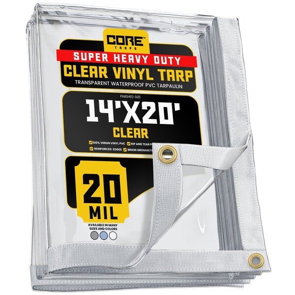 Core Tarps Tarp, 6 ft x 8 ft, 30 Mil, Blue, Polyethylene, UV Resistant - CT-203-6X8