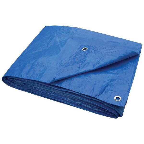 Prosource Tarpaulin, 16 ft L, 12 ft W, 3.5 mil Thick, Polyethylene, Blue - T1216BB70
