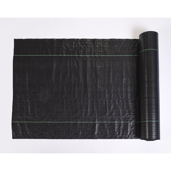 Mutual Industries 300 ft x 50 in MISE 901 Woven Polypropylene Fabric, 300, BLACK - 901-300-48