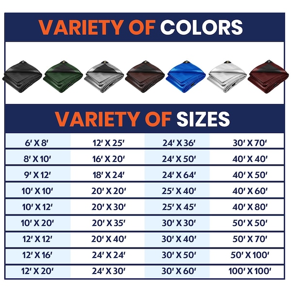 Tarpco Safety Heavy Duty Tarp, 6 ft x 8 ft, 14 Mil, Maroon, Polyethylene, Waterproof, Rip and Tear Proof - TS-107-6X8