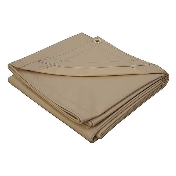 Zoro Select Heavy Duty Tarp, 15 ft 2 in x 19 ft 6 in, 20 Mil, Tan, Vinyl - 5WTY7