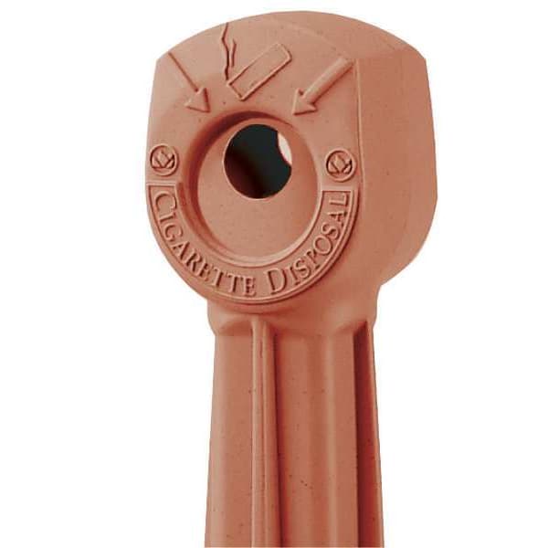 Justrite Cigarette Receptacle, 5 gal Capacity, 38 1/2 in H, 16 1/2 in W, 16 1/2 in Base Dia, Red - 26811R