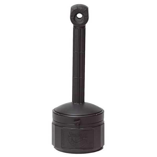 Justrite 1 Gal. Smokers Cease-Fire Cigarette Receptacle, Black - 26806D
