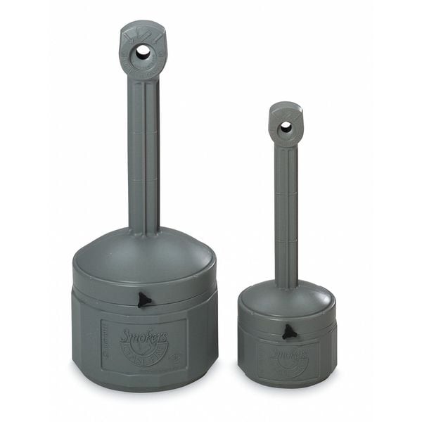 Justrite 1 Gal. Smokers Cease-Fire Cigarette Receptacle, Black - 26806D