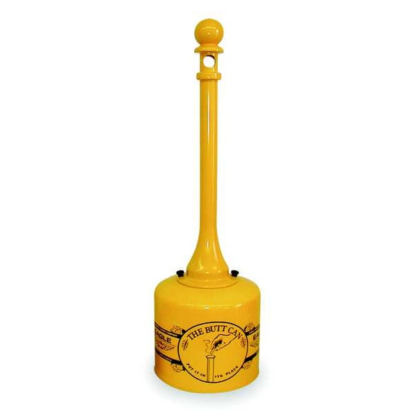 Eagle Mfg 40 in H Cigarette Receptacle, 2 gal, 12 in Dia, Yellow - 1205