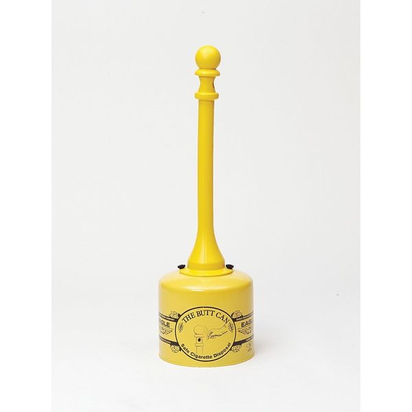 Eagle Mfg 40 in H Cigarette Receptacle, 2 gal, 12 in Dia, Yellow - 1205