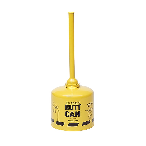 Eagle Mfg 40 in H Cigarette Receptacle, 2 gal, 12 in Dia, Yellow - 1205