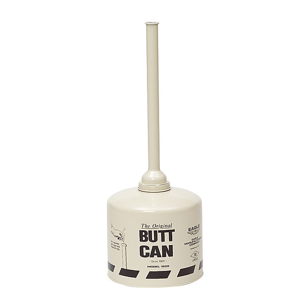 Eagle Mfg Cigarette Receptacle, 2 gallon, 35 in H, 11 in diameter, Yellow - 1202