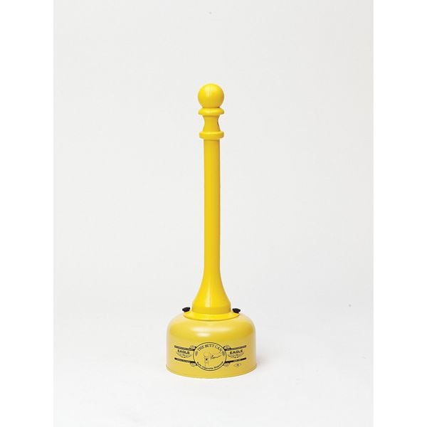 Eagle Mfg Cigarette Receptacle, 2 gallon, 35 in H, 11 in diameter, Yellow - 1202