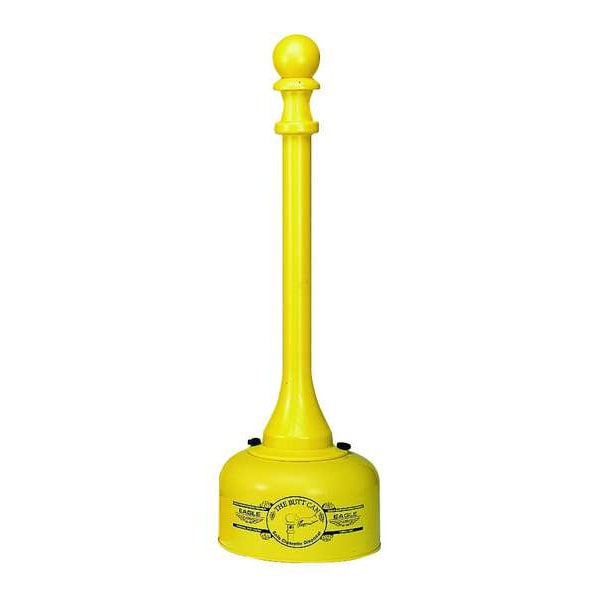 Eagle Mfg Cigarette Receptacle, 2 gallon, 35 in H, 11 in diameter, Yellow - 1202
