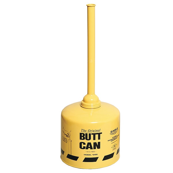 Eagle Mfg Cigarette Receptacle, 5 gal., Yellow - 1200YELLOW