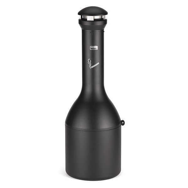 Rubbermaid Commercial Infinity Cigarette Receptacle, 7 gal., Black - FG9W3300BLA