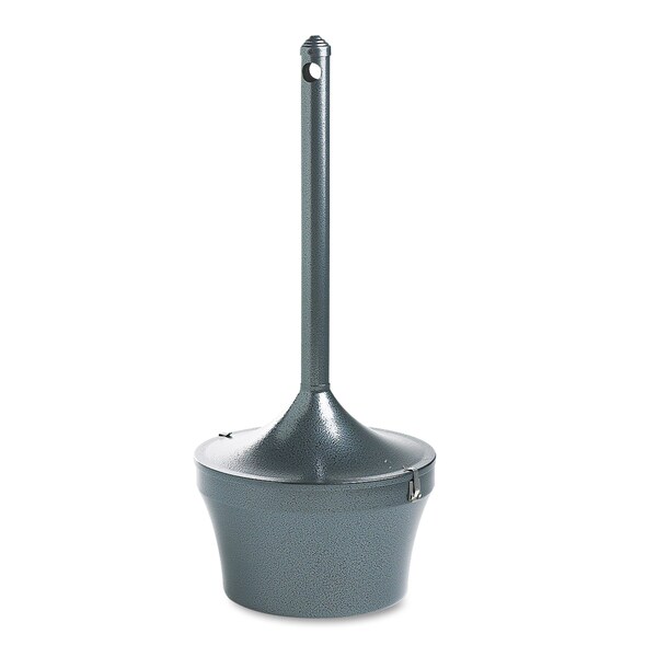 Rubbermaid Commercial Aladdin Smokers' Station, Round, Steel, 4.5 gal, Charcoal - FGR1639EHGR