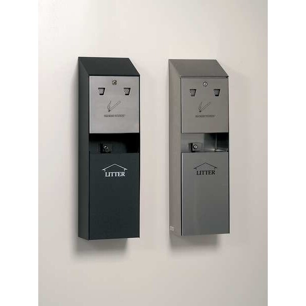Rubbermaid Commercial Ash Tray, 1-19/32 gal., Black - FGR1012EBK