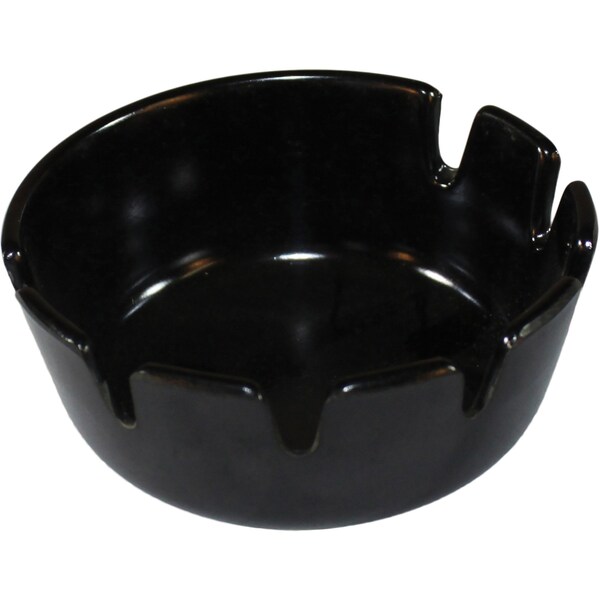 Impact Products Ashtray, Round, Heat-resistant Plastic, 4-3/4"x1-3/4", BK - IMP1007