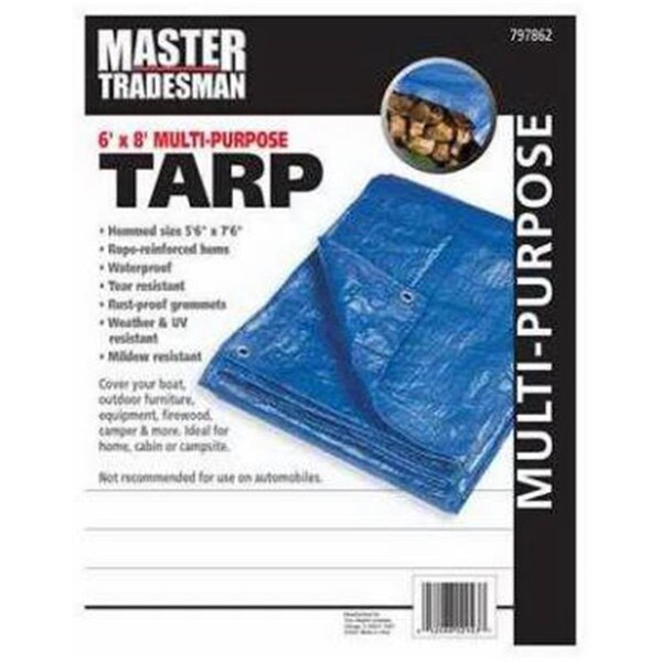 Master Tradesman MT 6 X 8 BLUE 6 x 8 ft. Polyethylene Storage Tarp Cover - Blue - 797862