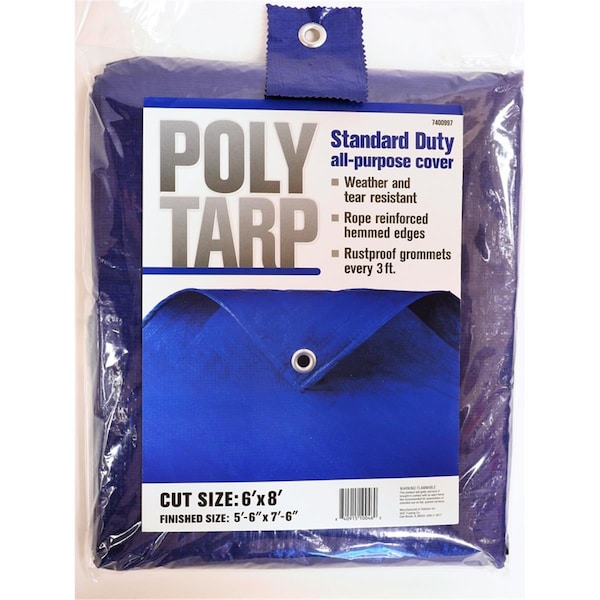 Gardencare 6 x 8 ft. Light Duty Polyethylene Tarp; Blue - GA3325738