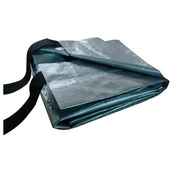 Zoro Select Heavy Duty Tarp, 14 ft 6 in x 53 ft 8 in, 12 Mil, Silver/Black, Polyethylene - 5WUF1