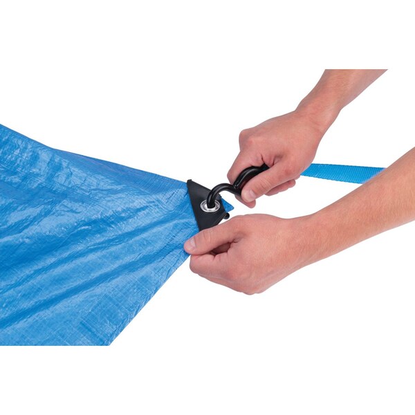 Perform Tool Tarpaulin Water Proof/ Mildew And Tear Resistant; 5 Foot x 7 Foot; Blue; With Grommet - W6000