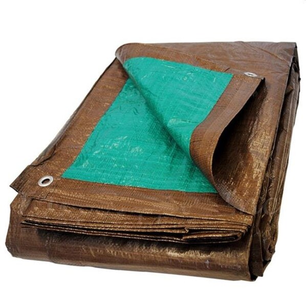 Pipers Pit Standard Duty Tarp, Brown/Green, Plastic - PI1634645