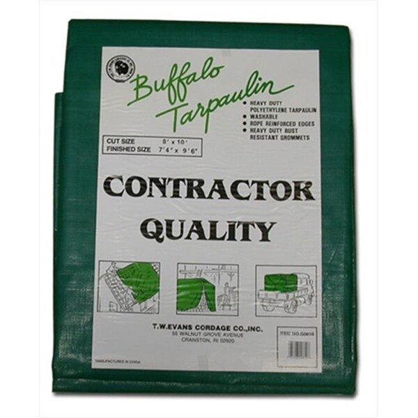 T.W. Evans Cordage Co Inc Heavy Duty Tarp, Black/Green - G1620