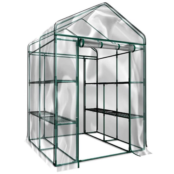 Claustro Walk-in Greenhouse Indoor Outdoor with 8 Sturdy Shelves - CL3234967