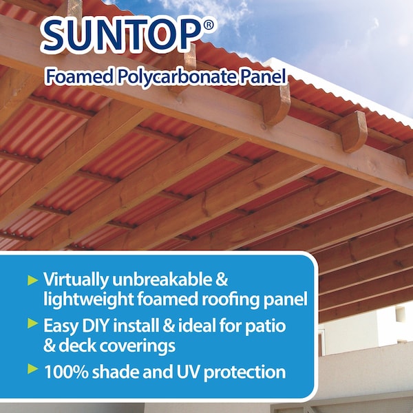 Suntop Foamed Polycarbonate 144 in L x 26 in W x 0.063 in Thick - 108972