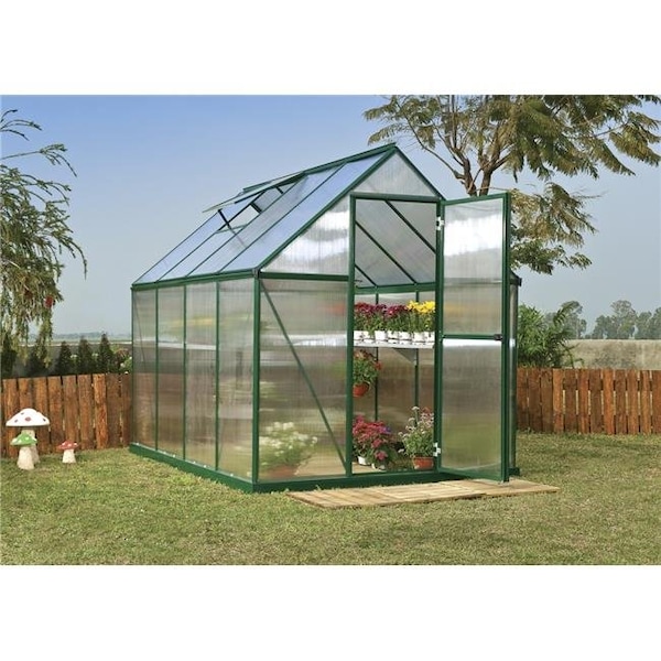 Palram Palram - Canopia HG5008G-1B 6 x 8 ft. Mythos Hobby Greenhouse - Green - HG5008G-1B
