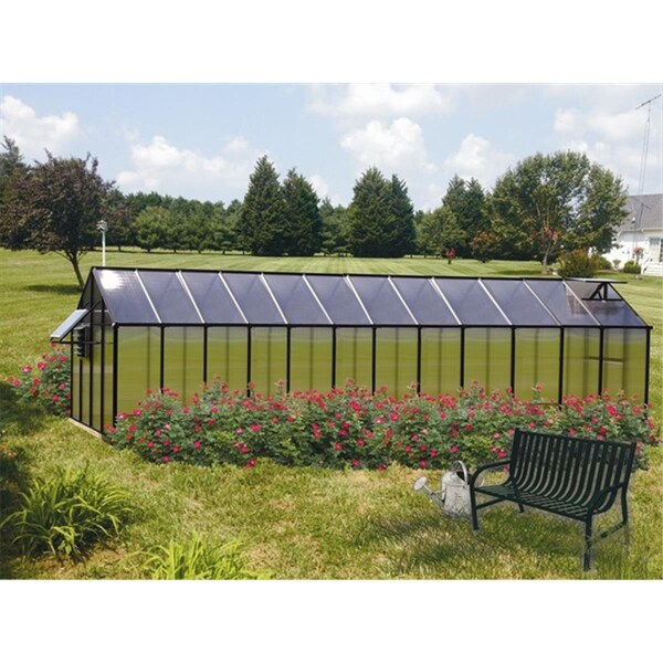 Grillgear Monticello  8 x 24 Ft. Greenhouse- Black - Mojave - GR3192299