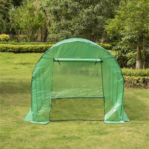 Gardenised Green Outdoor Portable Garden Plant Walk-In Greenhouse and Garden Hot House Waterproof - QI004526