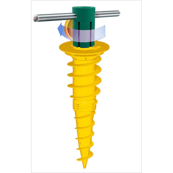 Juwel Socket Screws into Ground to Hold Rotary Lines, Umbrellas, etc. - 30026