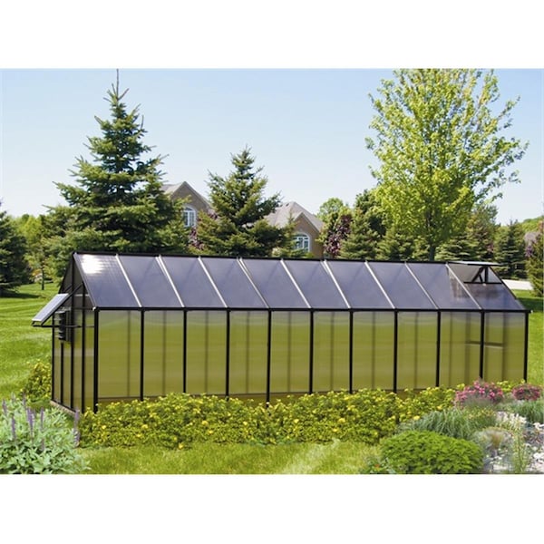 Riverstone Industries Monticello  8 x 20 Ft. Greenhouse- Black - Mojave - MONT-20-BK-MOJAVE