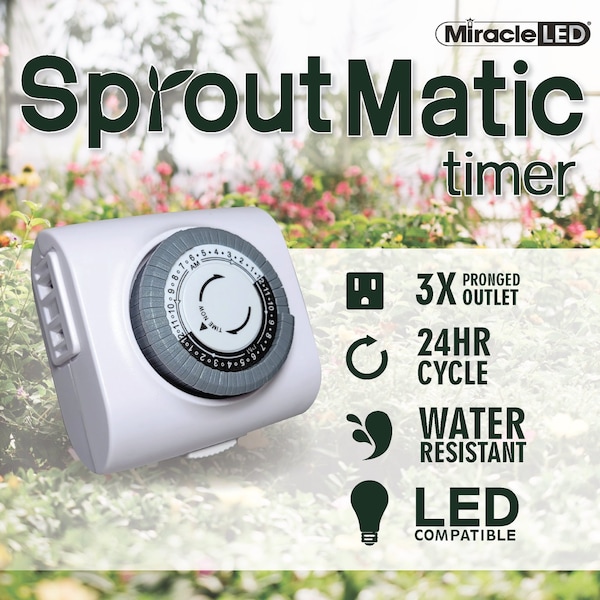 Miracle Led 4-Socket Designer Greenhouse in a Box Grow Lght Kit, Blue Spec, 14W Rplc 150W Grow Bulbs Timer, 2PK - 801793
