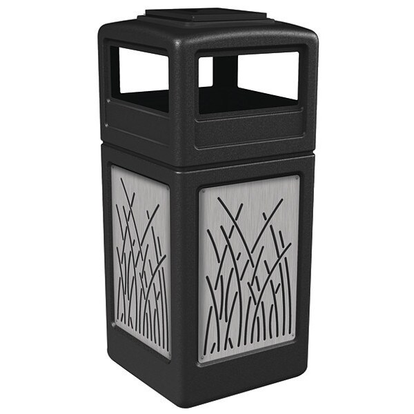 Commercial Zone Products Waste Bin Ashtray Lid SS, Black 42 gal. - 733016199