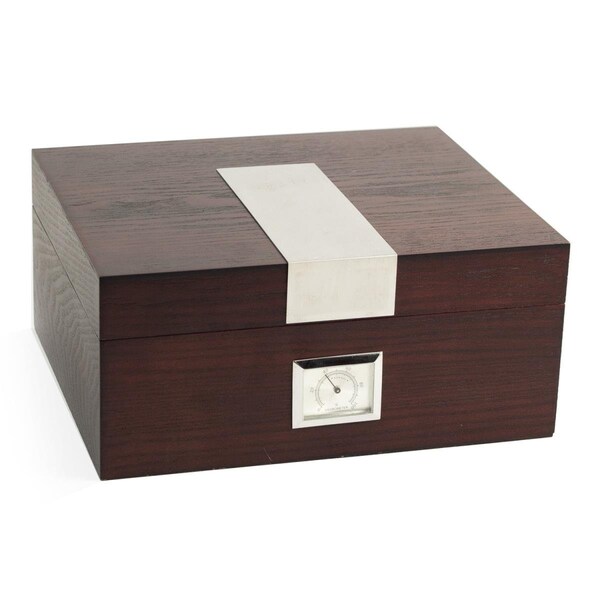 Bey Berk International Bey-Berk International  Espresso Wood Cigar Humidor with Spanish Cedar Lining - C412