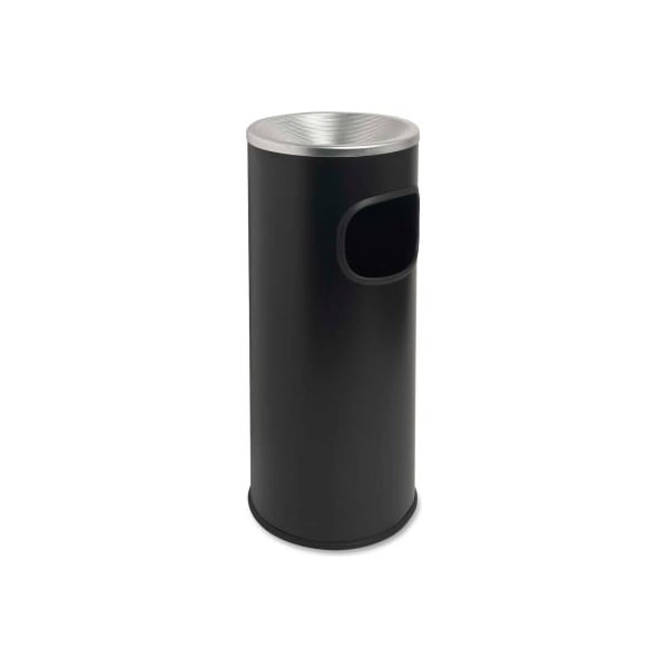 Sp Richards Genuine Joe Fire Safe Ashtray Receptacle 3 Gal. Stainless Steel Black/Aluminum - GJO58884 - GJO58884