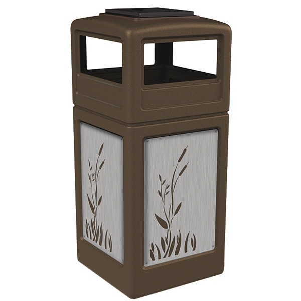 Commercial Zone Products Waste Bin Ashtray Lid SS, Brown 42 gal. - 733096299