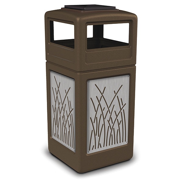 Commercial Zone Products Waste Bin Ashtray Lid SS, Brown 42 gal. - 733016299