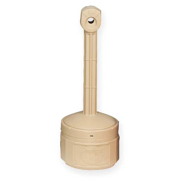 Justrite Smokers Cease-Fire Cigarette Receptacle, 1 gal., Tan - 26806B