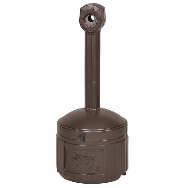 Justrite Smokers Cease-Fire Cigarette Receptacle, 1 gal., Tan - 26806B