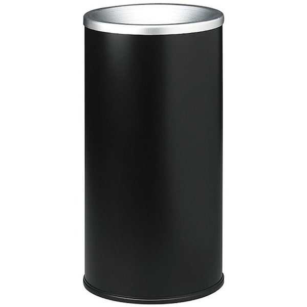 Safco Sand Fill Ash Urn, Steel, 10"x20" High, Aluminum/Black - SAF9698BL