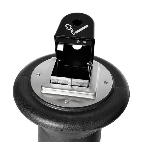 Rubbermaid Commercial Cigarette Receptacle, 1 gal., Black - FG9W3000BLA