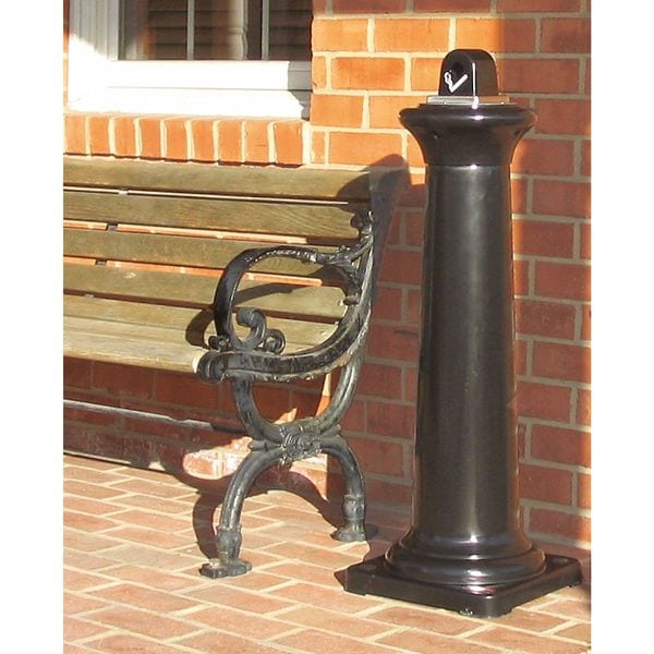 Rubbermaid Commercial Cigarette Receptacle, 1 gal., Black - FG9W3000BLA