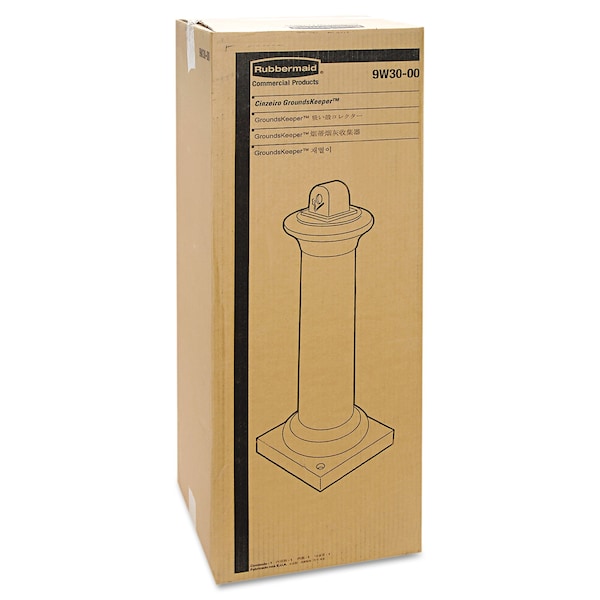 Rubbermaid Commercial GroundsKeeper Tuscan Receptacle, 13 x 13 x 38.38, Black - FG9W3000BLA