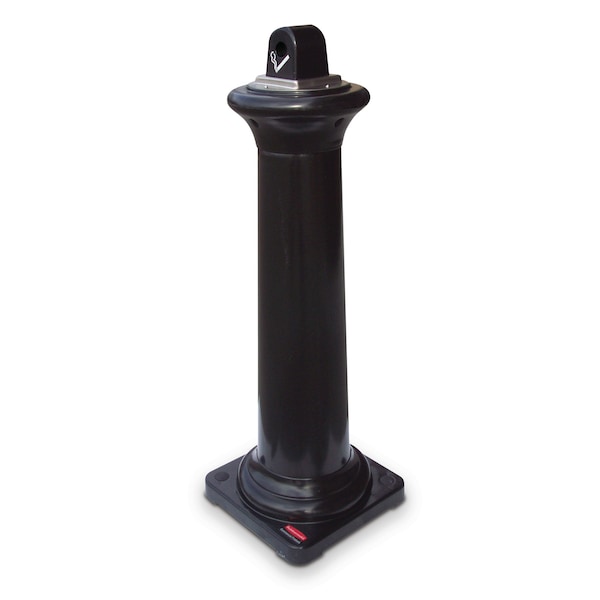 Rubbermaid Commercial GroundsKeeper Tuscan Receptacle, 13 x 13 x 38.38, Black - FG9W3000BLA